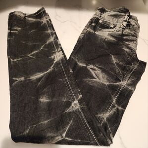 Black and White Artistic Skinny Jeans